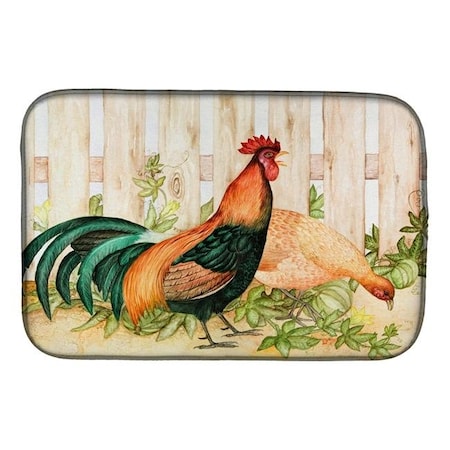 Carolines Treasures Carolines Treasures FHC1009DDM Chicken & Rooster by Ferris Hotard Dish Drying Mat FHC1009DDM